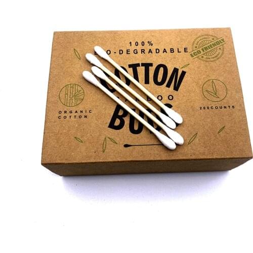 1000pc Double Head Cotton Swab Bamboo Cotton Swab Wood Sticks Disposable Buds Cotton For Beauty Makeup Nose Ears Cleaning Tools