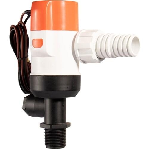 1100 GPH Boat Marine Livewell Baitwell Pump 405FC 12V, Rotatable base, Discharge Hose Size 3/4"