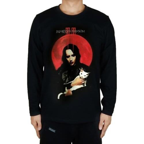 14 Designs Rocker Marilyn Manson Rock Singer Shirt 3D Fitness Heavy Metal Cotton Long Sleeve Skateboard Black Tee Clothing