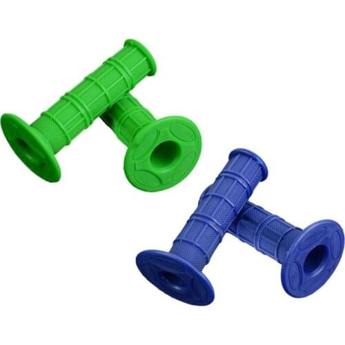 2 Pcs Motorcycle Handles Handlebars Motorcycle Scooter Quad 22mm Rubber Motocross, Green & Deep Blue