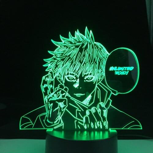 Jujutsu Kaisen Yuji Itadori 3D Led Night Light for Bedroom Decor Birthday Gift Satoru Gojo Light Jujutsu Kaisen Anime Lamp