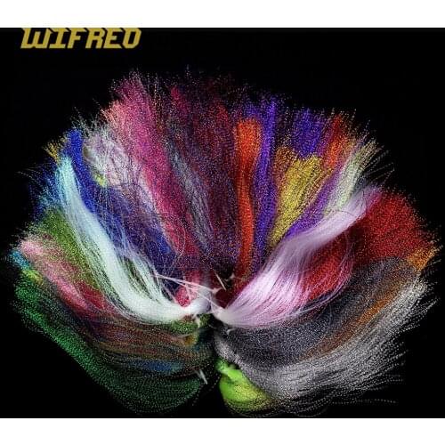 Wifreo 5 Packs Flashabou Holographic Tinsel Fly Fishing Tying Crystal Flash String Jig Hook Lure Making Fishing Material Pink