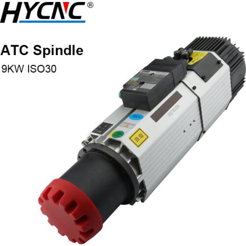9.0KW ATC Air-Cooled Spindle 4pole 220v 380v 24000rpm Automatic Tool Change Woodworking Cutting Machine Motor ISO30 Tool Holder