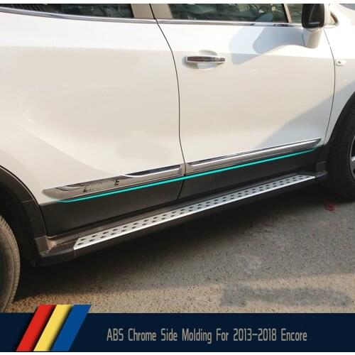ABS CHROME SIDE DOOR MODLING GARNISH TRIM ACCESSORIES FOR 2013 2014 2015 2016 2017 OPEL VAUXHALL MOKKA BUICK ENCORE