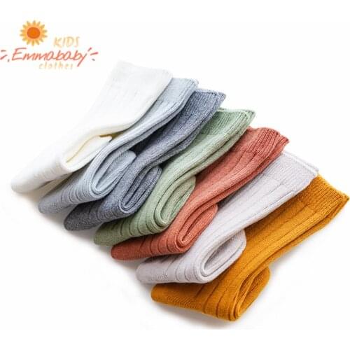 Baby Solid Color Long Tube Stockings Autumn Winter Baby Cotton Warm Knee High Socks Childrens Breathable Comfortable Stockings