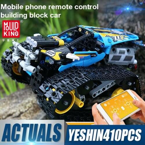 Mould King 13032 Electric RC Crawler Racing Car Remote Control Truck Tracked Off Road Building Blocks Bricks Kids Birthday Gifts