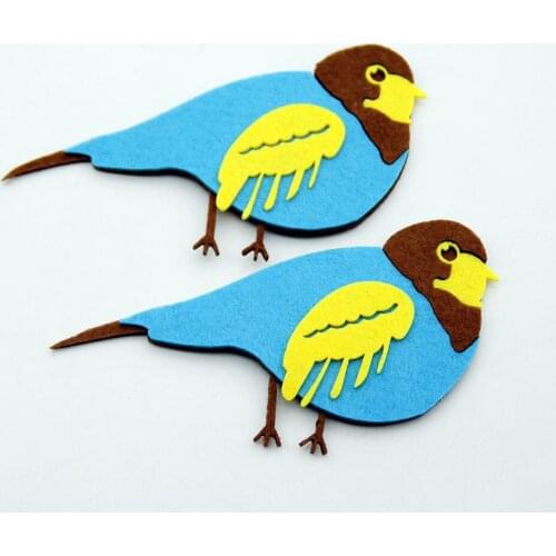 2pcs Animal Cartoon Cute Bird Free Cutting Fabric Felt For Decor Kid Home Room Wall DIY Kindergarten Stickers Crafts Accessories
