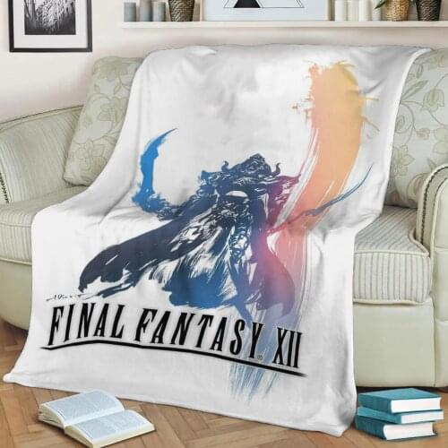 Final Fantasy XII Throw Blanket Print on Sherpa Blankets Soft for Sofa Customized DIY Plush Thin Quilt