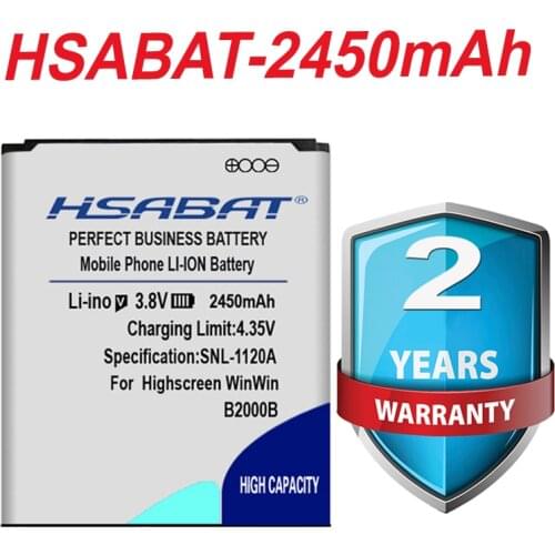 HSABAT Top Brand 100% New 2450mAh B2000B Battery for Highscreen WinWin win win B2000B + free gift