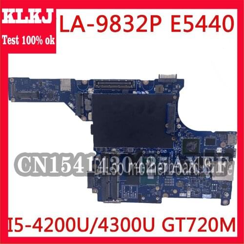 KLKJ LA-9832P Motherboard For DELL E5440 Laptop Motherboard I5-4200U/I5-4300U VAW30 LA-9832P GT720M Tested Original Motherboard