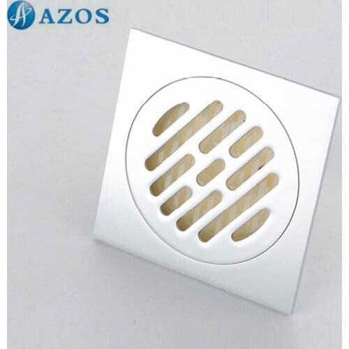 Brass Chrome Polish Toilet Floor Drain Strainer Grates Waste Bathroom Shower Ground Overflow Fitting PJDL001