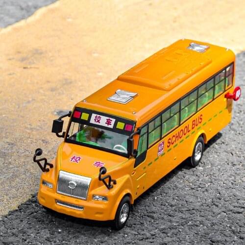 1:50 Alloy Pull Back School Bus model,Sound and light pull back childrens car toy,Hot wholesale