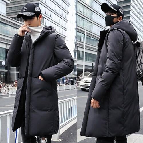 Br New Winter Jackets Men Casual Mid Long Thick Winter Coat Men Solid Hooded Parka Male Clothes Overcoat Outerwear plus size 3XL