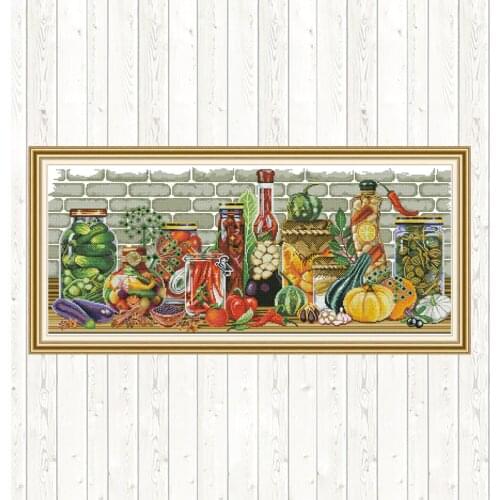All Kinds of Vegetables Cross-stitch for Needlework Embroidery Kit 14CT Printed Canvas 11CT Counted DMC DIY Handmade Home Decor