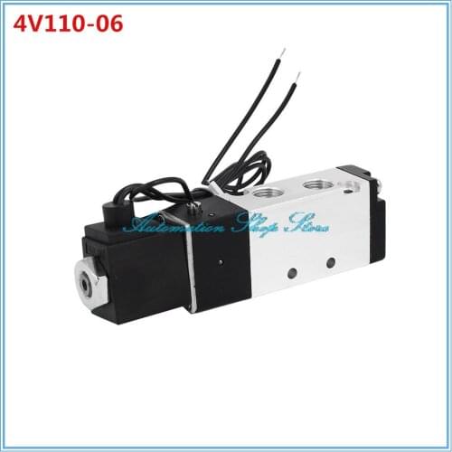 Pneumatic Valves 5 Way 2 Position 1/8" Air Solenoid Valve 4V110-06 DC12V DC24V AC110V AC220V
