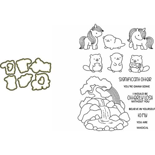 Clear Stamps And Cutting Dies Animals Cute Horse Significant Otter For DIY Scrapbook Photo Album Craft Card 2021 New