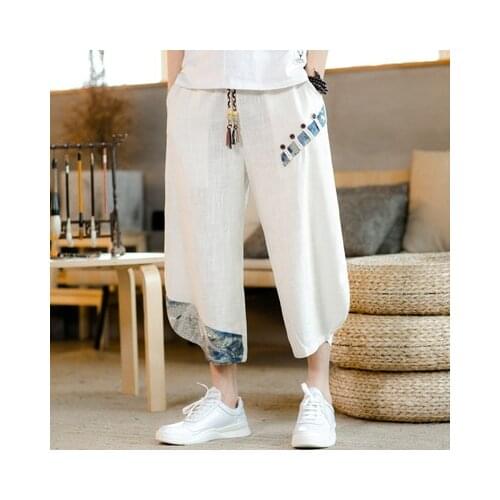 Mens Joggers Harem Pants Man Black Cotton Comfortable Pant Summer Casual Streetwear Loose Trouser Japanese Trendy Sweatpants