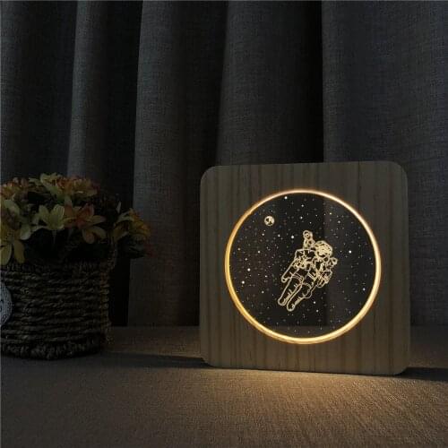 Space Astronaut 3D USB LED Arylic Night Lamp Table Light Switch Control Carving Lamp for Childrens Room Decoration Dropshipping