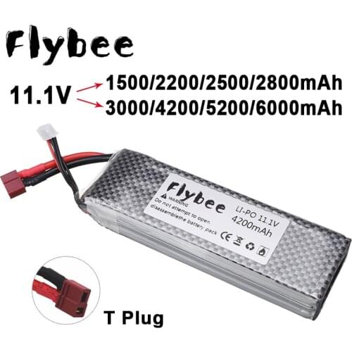 T Plug 11.1V 2200mah 2800mAh 3000mAh 4200mAh 5200mAh 6000mAh Lipo Battery For RC Aircraft Toys Helicopters Airplanes Cars Boats