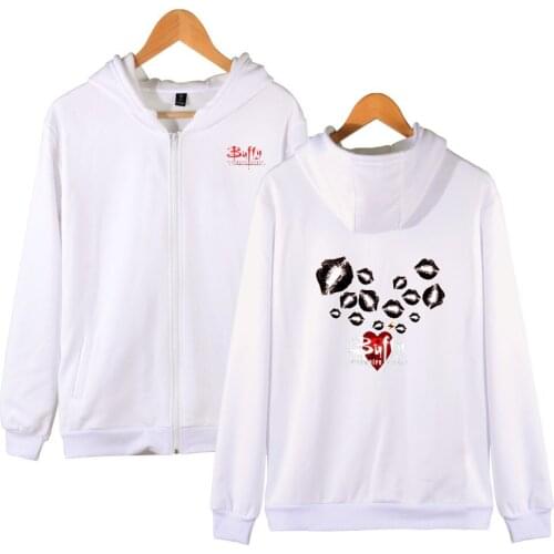 Trend Buffy The Vampire Slayer Korean Long Sleeve Zip Up Hoodie Vintage Sweatshirt Women Fashion Autumn Clothes Hoodies Women