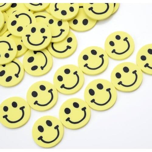 20mm 30Pcs/Lot Yellow Round Clay Spacer Beads Polymer Clay Beads For DIY Jewelry Making Bracelet Accessories Without Hole