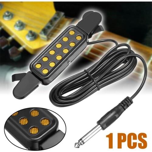 12-hole Acoustic Guitar Sound Hole Pickup Folk Guitar Pickup Magnetic Transducer with Tone Volume Controller Audio Cable