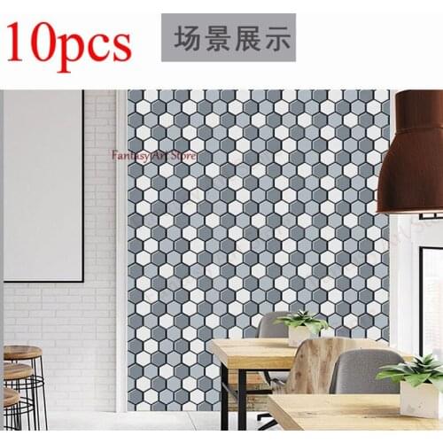 10pcs Self-adhesive 3d Brick Stickers Childrens Room Kitchen Roof Ceiling Background Wall Decals Diy Waterproof Foam Wallpaper