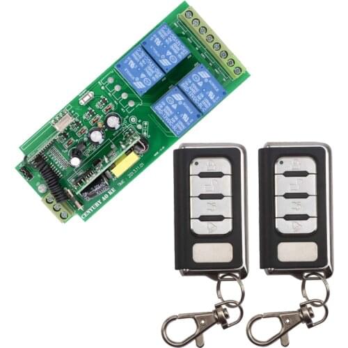 110V 220V 4CH Wide Voltage 85V~250V Remote Control Wireless Relay Switch Receiver Transmitter For Garage Doors
