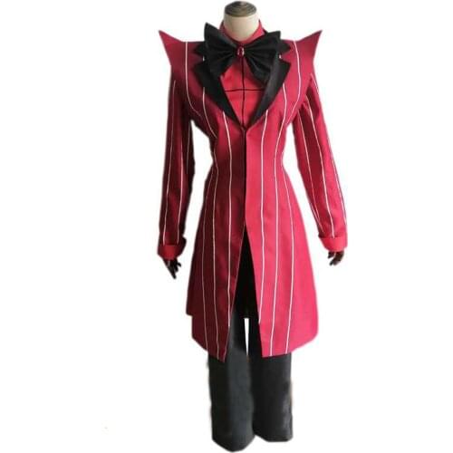 2020 Hazbin Cosplay Hotel ALASTOR Uniform Cosplay Costume Adult Men Halloween Carnival Christmas Costumes Red Suit