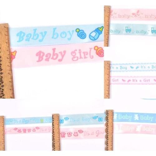 6yards/lot Blue/pink Baby Ribbons For Craft Bow DIY Accessories Sewing Fabric Trim Lace Party Wrapping Decor Box Packing c2263