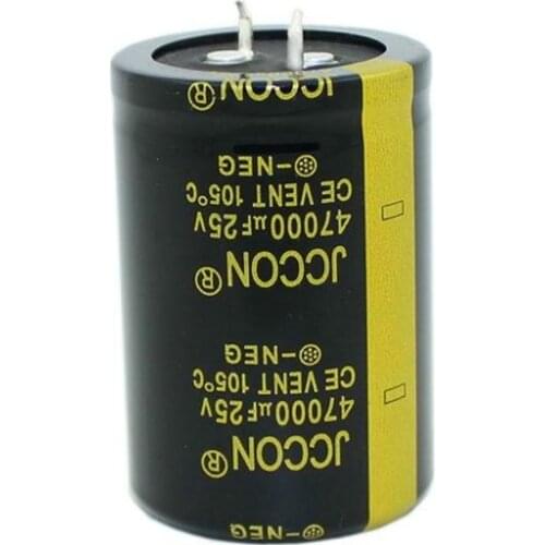 25V 47000uF Aluminum Electrolytic Capacitor 35x50mm High Frequency Low ESR Impedance 20% Tolerance Through Hole Ultracapacitor