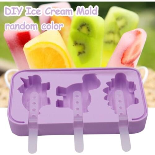 Ice Cream Maker Food Grade Silicone DIY Dinosaur Shape Frozen Popsicle Molds Silicone Freezer Ice Cream Mold Reusable