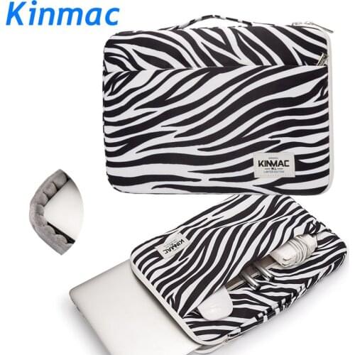 Brand Kinmac Laptop Bag 12,13,14,15,15.6, Zebra Pattern Briefcase Sleeve Case For Macbook Air Pro13.3, Notebook,Dropship F076
