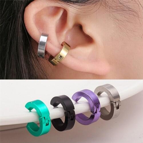 Man Titanium Steel Ear Clip Without Pierced EarsBuckle Women Earrings Jewelry
