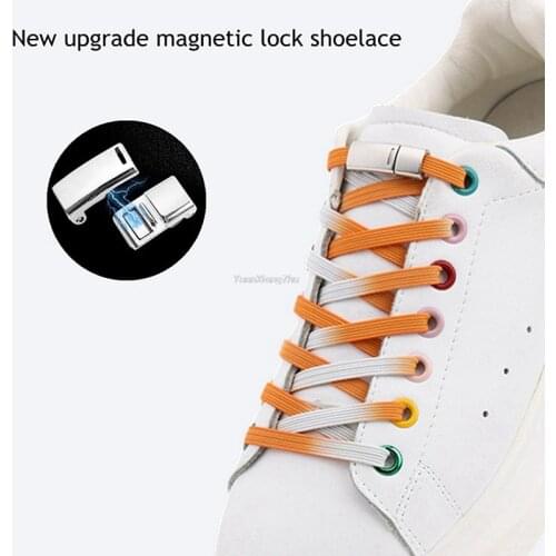 Colorblock Elastic No tie Shoelaces Magnetic Lock Shoe laces Sneakers for Shoelace Kids Adult Lazy Laces One Size Fits All Shoes