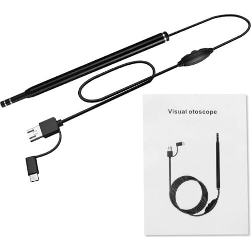 Mini In Ear Camera Wax Removal Visual Ear Mouth Nose Otoscope Medical Cleaning Endoscope Spoon Support Android PC Ear Picker