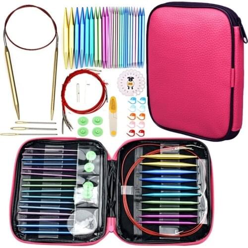 Beginner Sweater Crochet Hooks Set Circular Knitting Needles Set Double Pointed Needles Full Sizes Interchangeable Knit Needle
