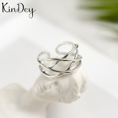 Kindey New Trendy Silver Color Hollow Chains Rings For Women Wedding Men Jewelry Finger Rings Wholesale