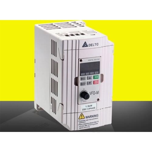 New Delta inverter VFD015M21A, 0.4KW /0.75KW/1.5KW, output frequency 0.1-400Hz carrier frequency up to 15kHz