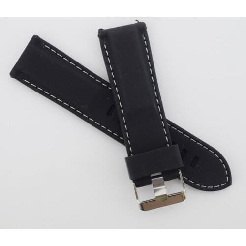 New Silicone Rubber Watch Strap Band Waterproof Black Fashion Watchband 24 mm watch bracelet watch accessories