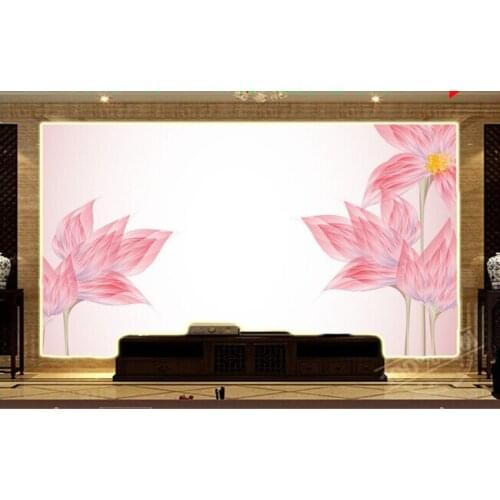 Custom papel DE parede floral, pink flower murals for the living room bedroom TV background wall waterproof embossed wallpaper
