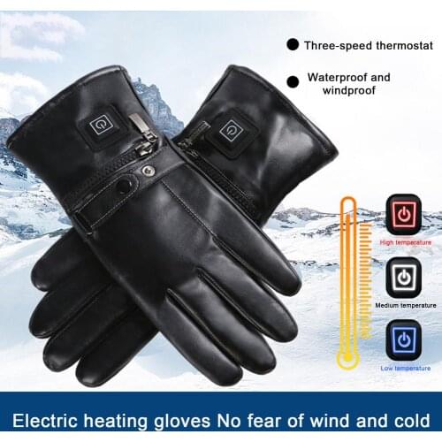 Motorcycle Gloves Waterproof Heated Guantes Moto 3D Touch Screen Battery Powered Motorbike Racing Riding Gloves Winter