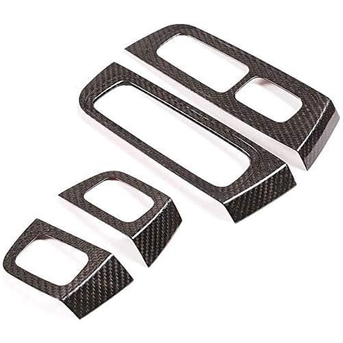For Panamera 2017-2021 Car Window Lift Switch, Frame Cover, Carbon Fiber Trim, Forged Pattern, Vehicle Interior Accessories