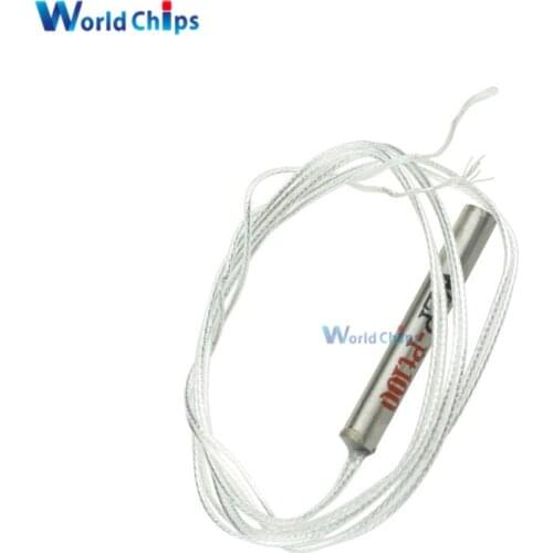 2PCS PT100 Platinum Resister Temperature Sensor Waterproof Temp Probe -20~450 Celsius Insulated Shielding Fiberglass
