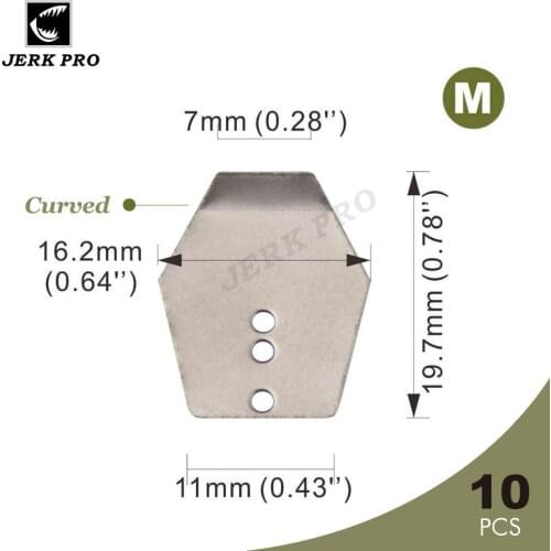 JERK PRO 10PCS Size M Stainless Steel Chatter Blades Make Swim Jig Dancer Fishing Lures Parts Tackle Craft Accessories