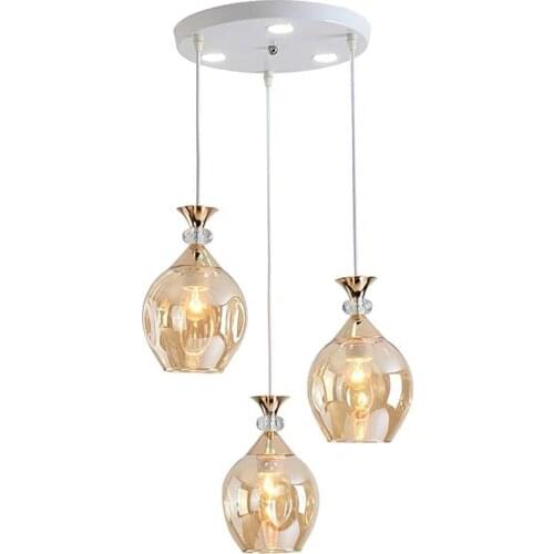 Nordic irregular glass lampshade pendant lights restaurant LED kitchen lamp luxury modern bedroom magic bean decor pendant lamps