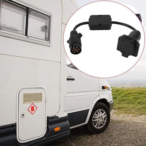Trailer Connector Light Cable Converter Adapter European 7-Pin to American 7-Pin Way Plug