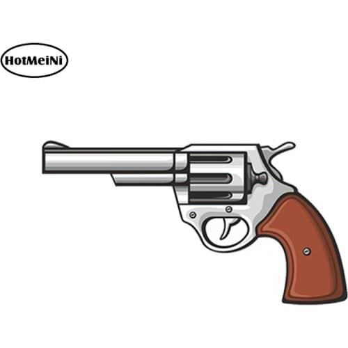 HotMeiNi Car Styling Car Sticker Cowboy Pistol Vinyl Sticker Laptop Travel Luggage Waterproof Accessories 13x7 cm