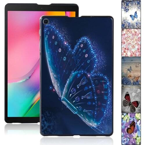 Ultra Slim Cover for Samsung Galaxy Tab A 8.0 (2019) T290 T295 Butterfly Pattern Plastic Tablet Shell Case+Free Stylus