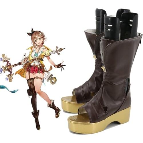 Unisex Anime Cos Atelier Ryza Reisalin Stout Cosplay Costumes Boots Shoes Halloween Christmas Party Custom Size